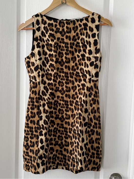 Zara Dresses & Skirts - Zara Sleeveless, Round-Neck Leopard Print Shift Mini Dress Size S